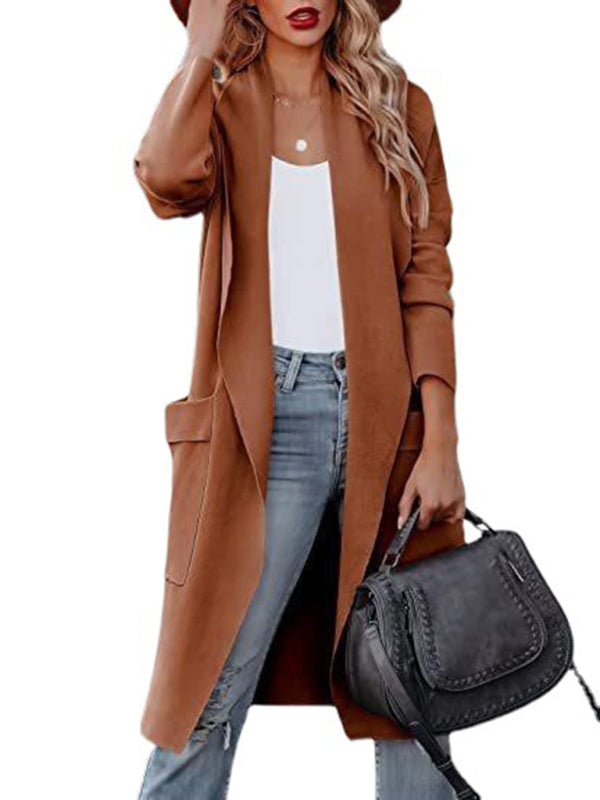 Women’s casual long high-end women’s woolen slim coat coat for women