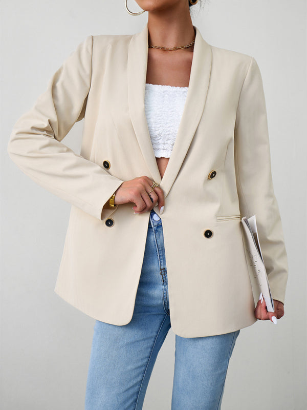 Elegant commuter double-breasted ladies suit jacket