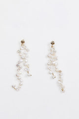 Natural Pearl Geometric Irregular Tassel Drop Earrings