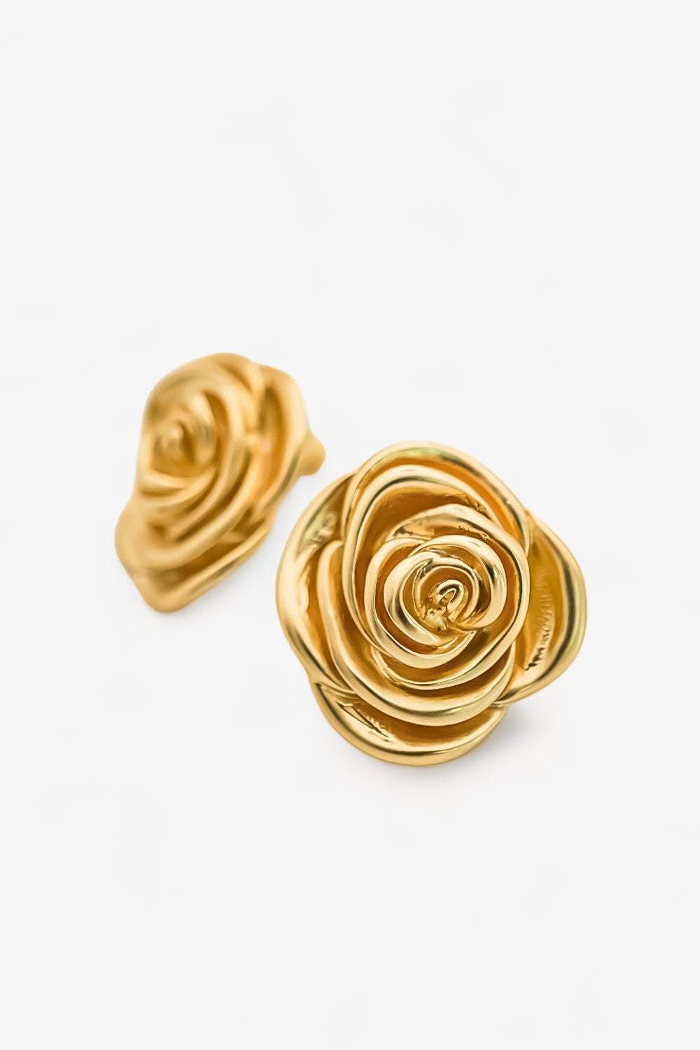 Gold Rose Stud Earrings