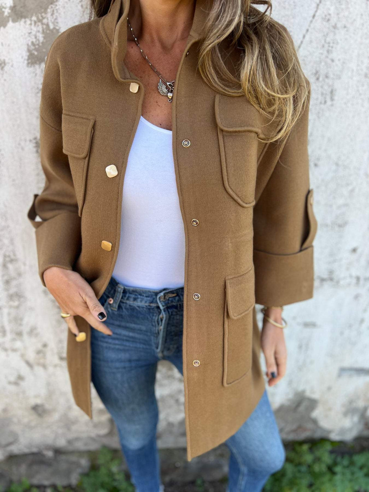 Women's Lapel Long Sleeve Casual Jacket