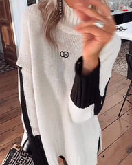 Women's Patchwork Contrast Sweater Top