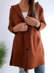 Women's Casual Solid Color Hooded Coat