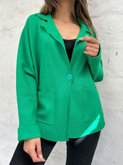 Women's Lapel Solid Color Thin Coat