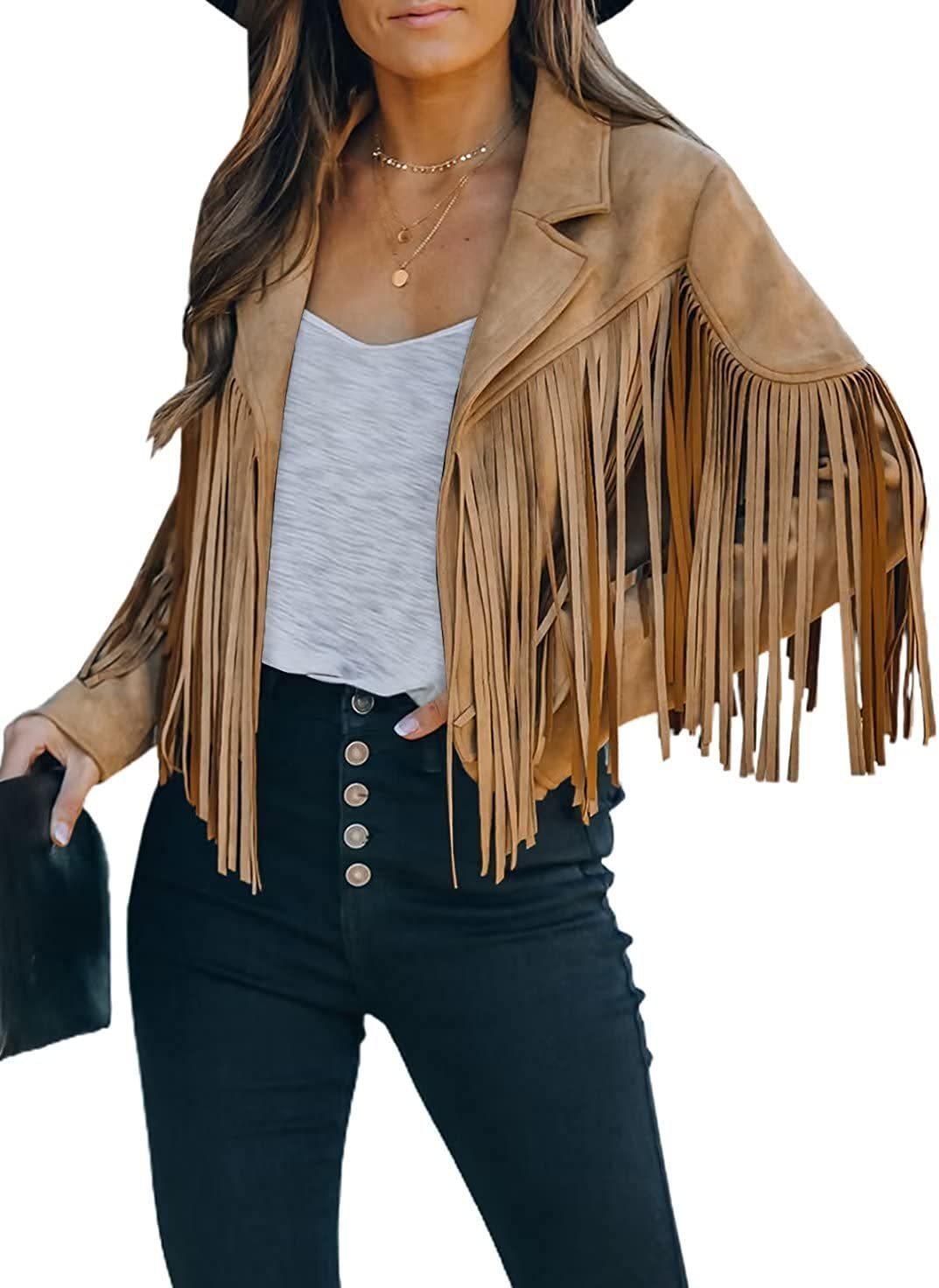 Women's Fringed Jacket Tops