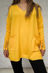 Women's casual V-neck solid color long-sleeved thin sweater