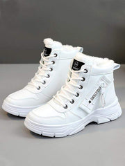 2023 Women's Lace-up Round Toe Sport With Warm Plush Snow Boots