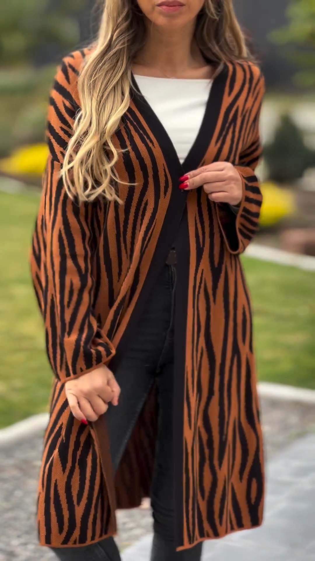 Women's Casual Zebra Print Autumn and Winter Jacket