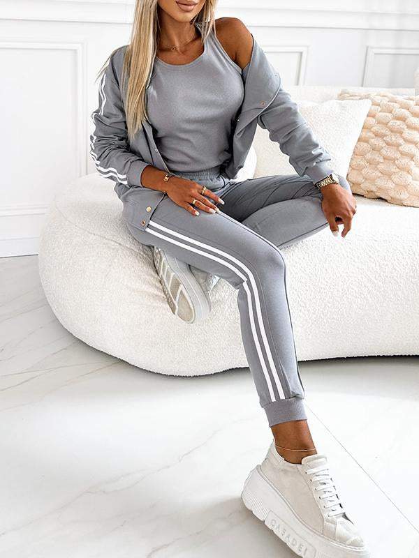 Casual Sports Fashion Cardigan Suit