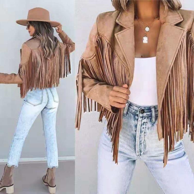 Women's Fringed Jacket Tops