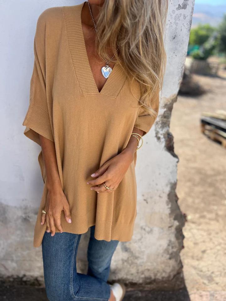 Casual V-neck Loose Top