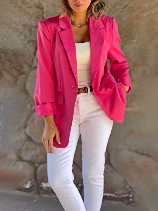 Women's Solid Color Casual Suit Jacket