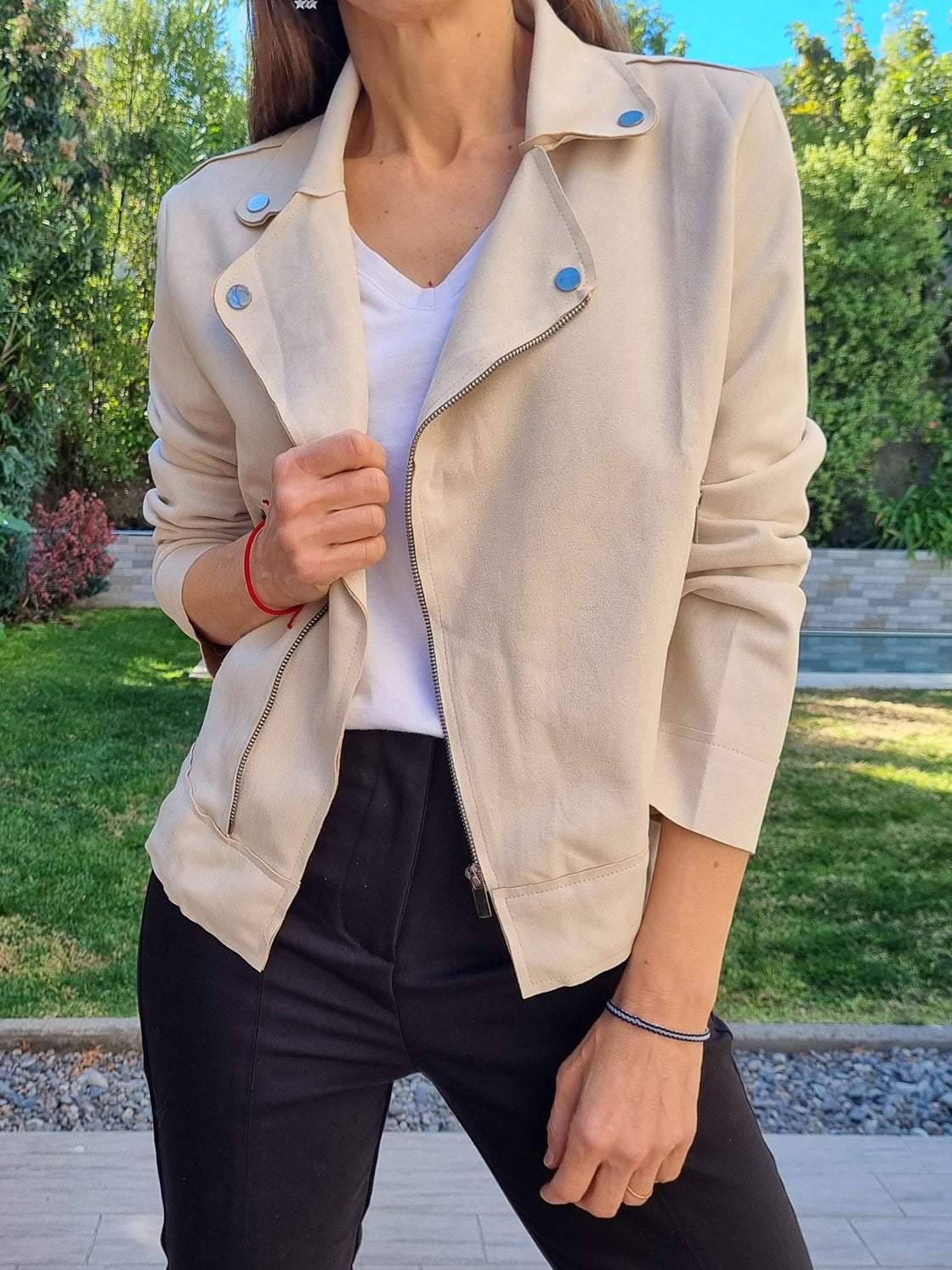 Women's Casual Suede Cropped Jacket