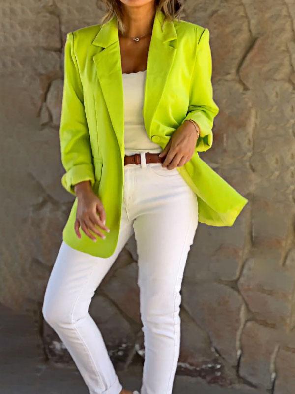 Women's Solid Color Casual Suit Jacket