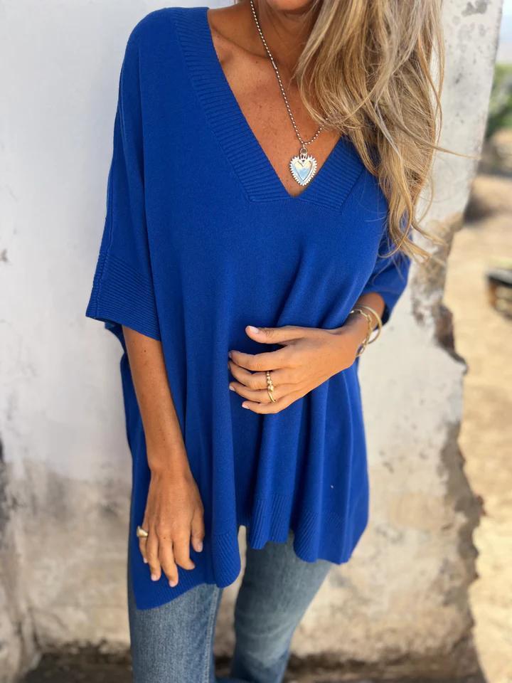 Casual V-neck Loose Top