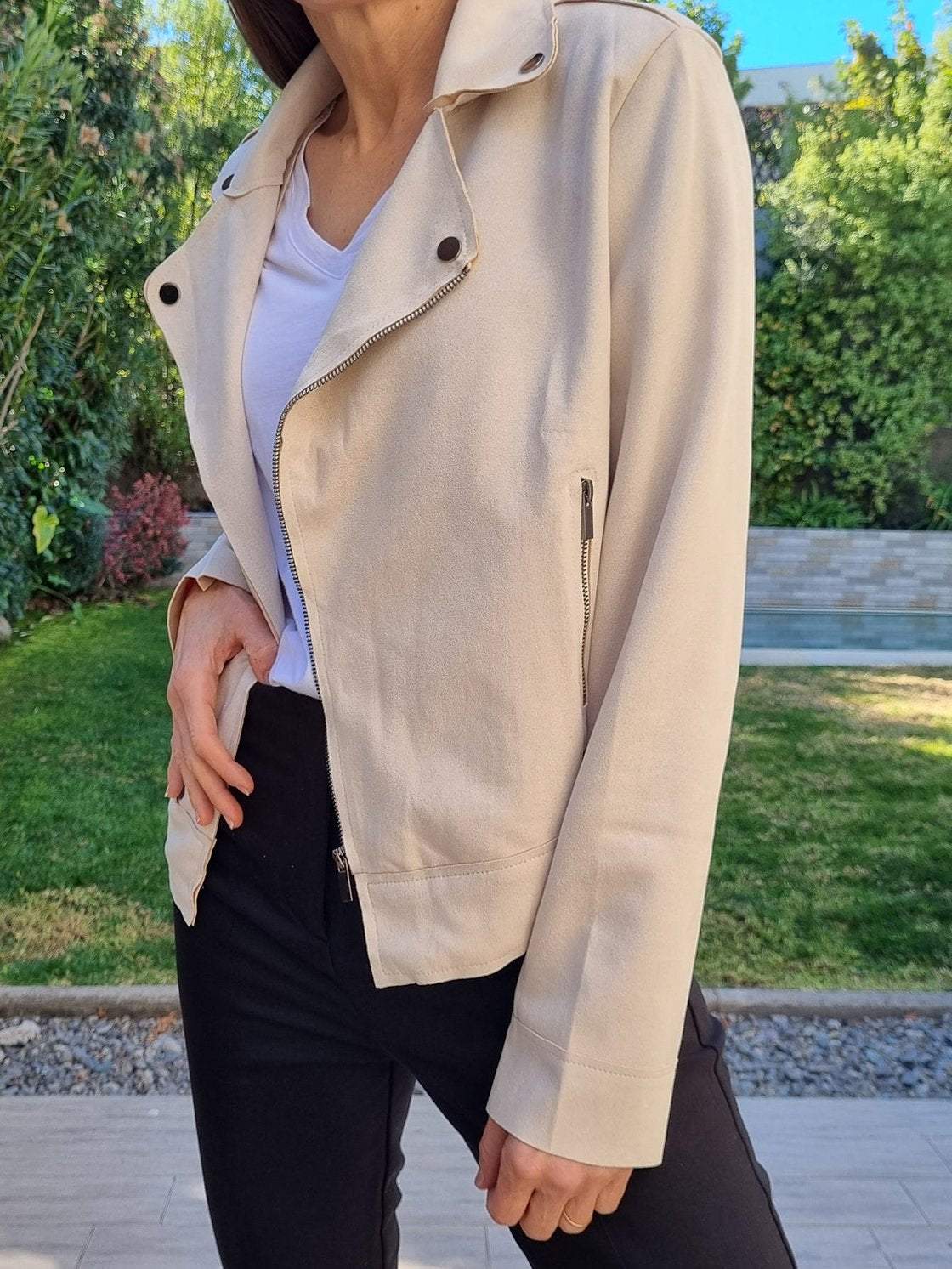 Women's Casual Suede Cropped Jacket