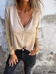 Casual V-neck Thin Top