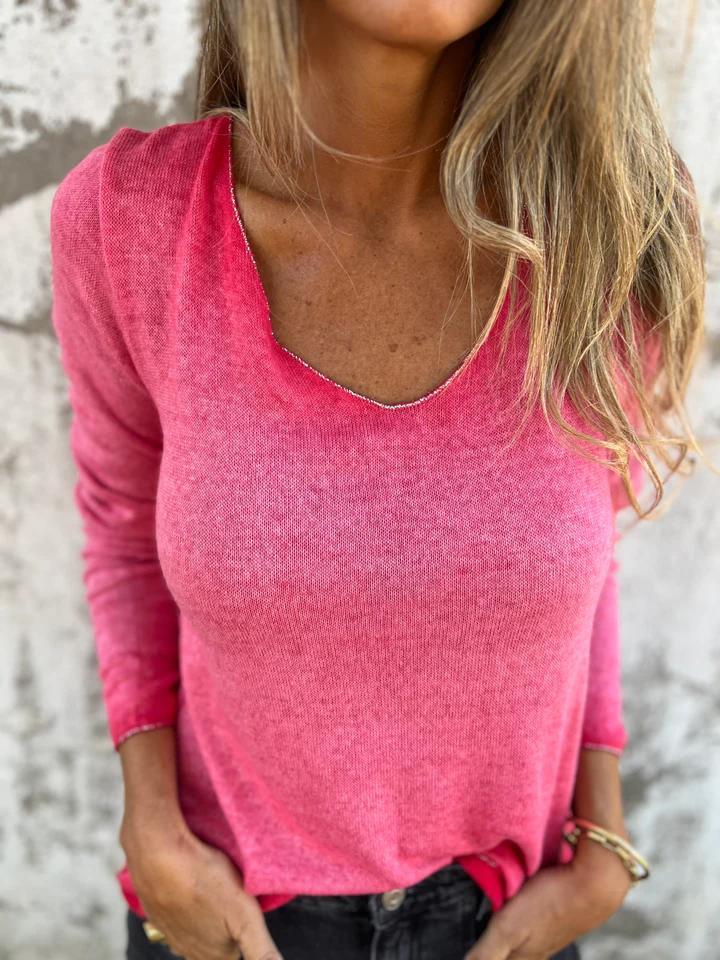 Casual V-neck Thin Top