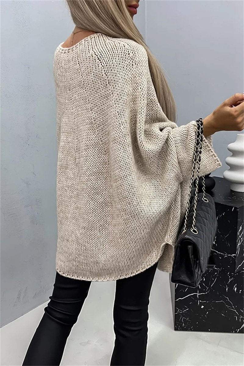 Women's Sweater Cape Poncho Style Fashion Knitted Shawl Sweater