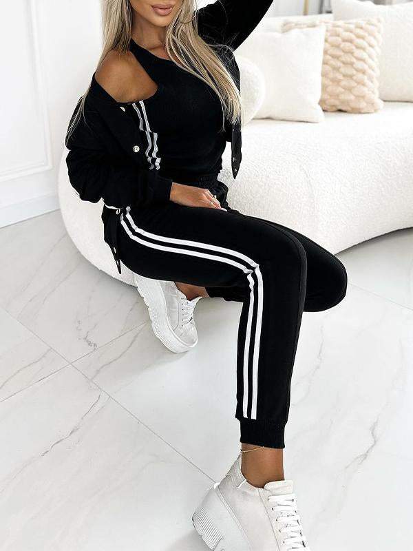 Casual Sports Fashion Cardigan Suit