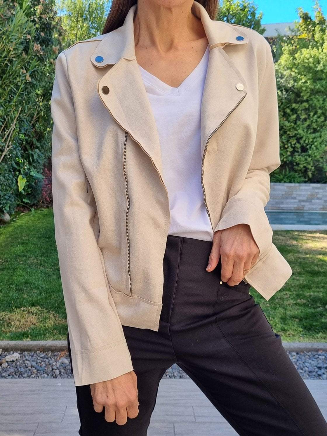 Women's Casual Suede Cropped Jacket