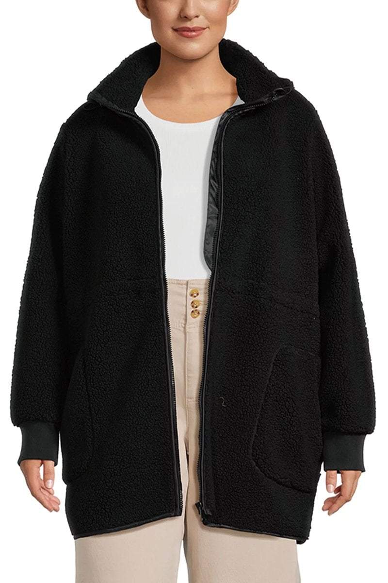 Women's solid color lamb wool coat