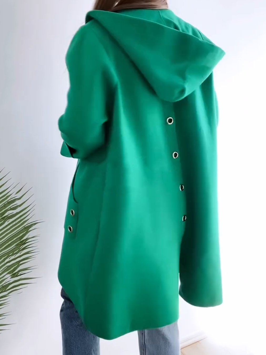 Women's Casual Solid Color Hooded Coat