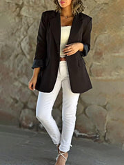 Women's Solid Color Casual Suit Jacket