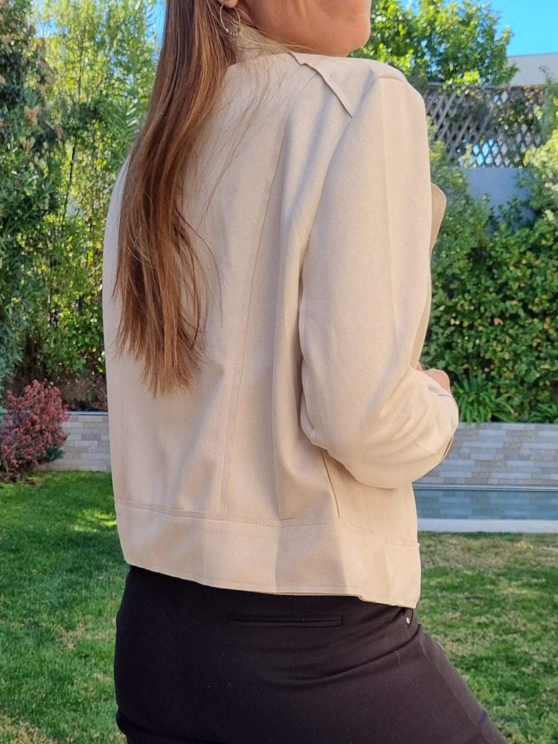 Women's Casual Suede Cropped Jacket