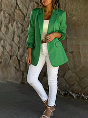 Women's Solid Color Casual Suit Jacket