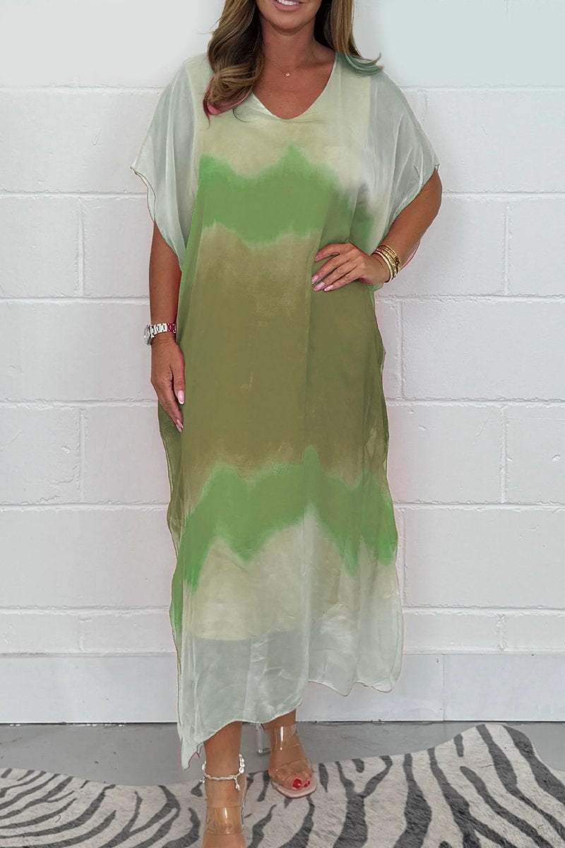 Women's long Chiffon Maxi Dip Dye Dress