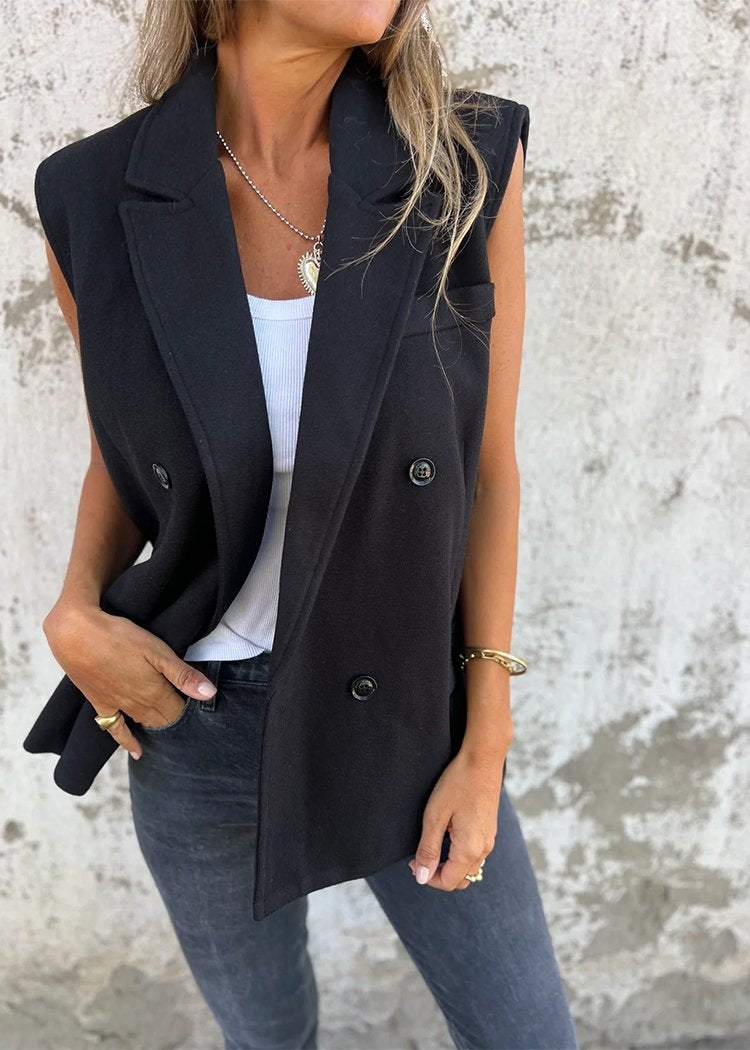 Lapel Single-breasted Suit Vest Jacket