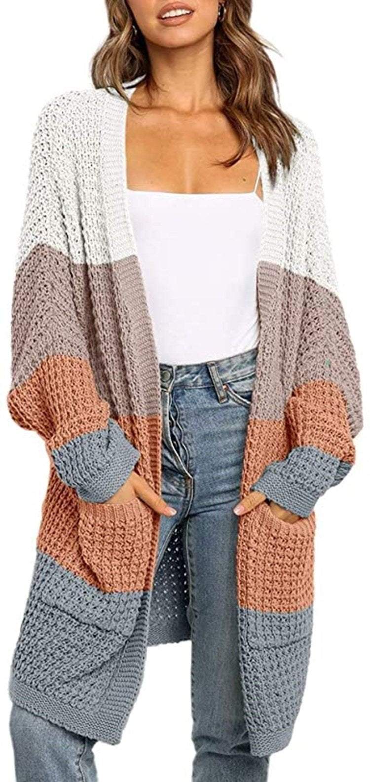 Women's Autumn and Winter Solid Color Loose Cardigan