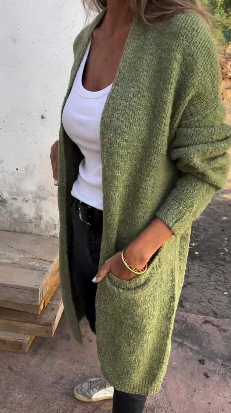 Women's Solid-color Knitted Cardigan