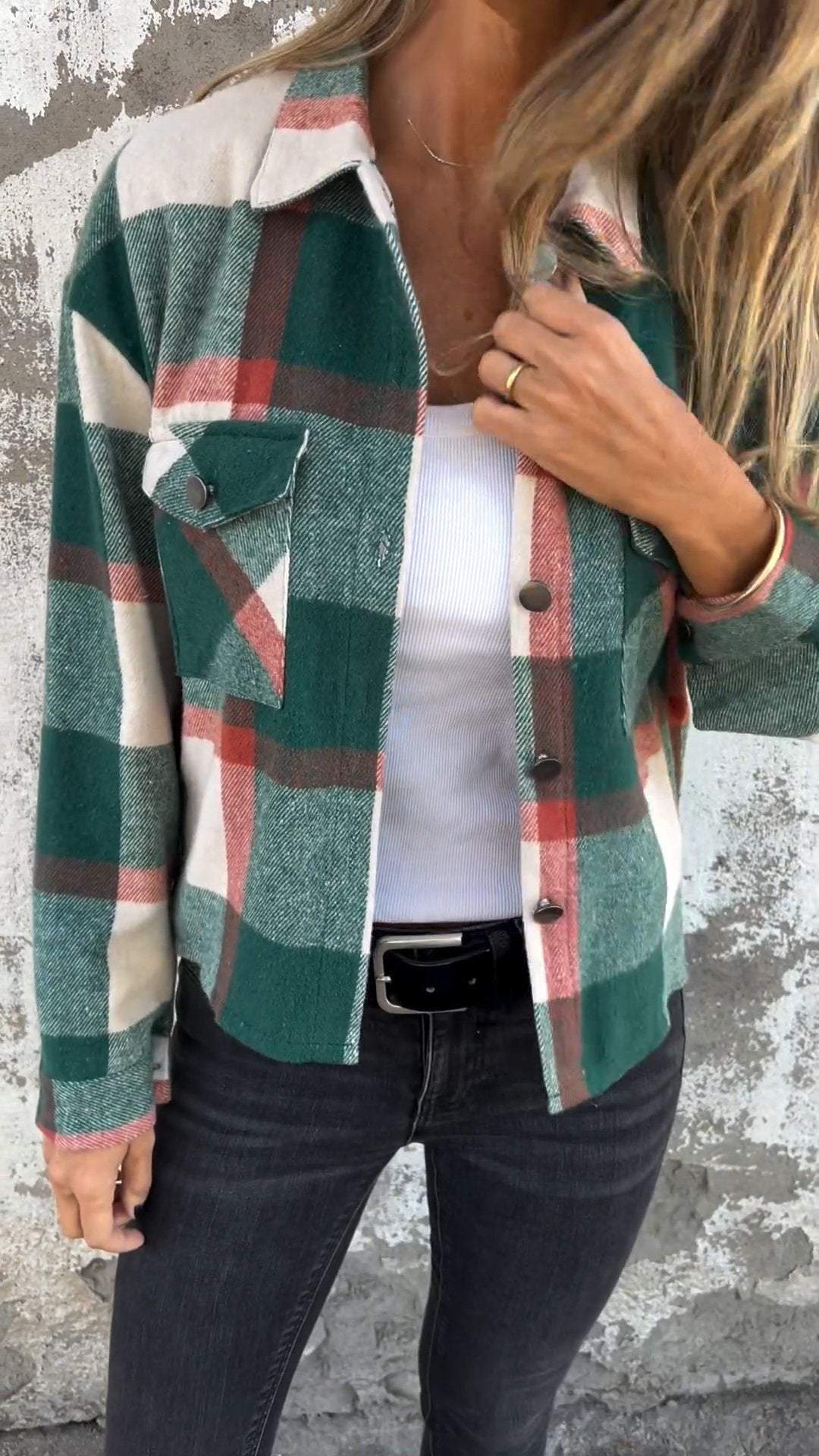 Casual Lapel Plaid Coat