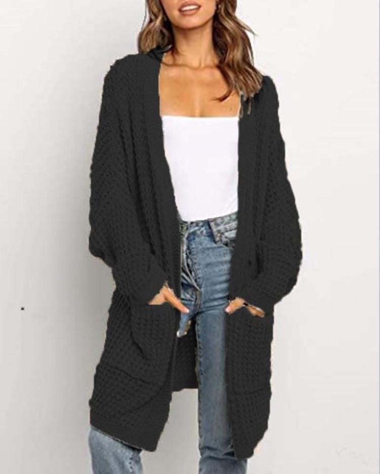 Women's Autumn and Winter Solid Color Loose Cardigan