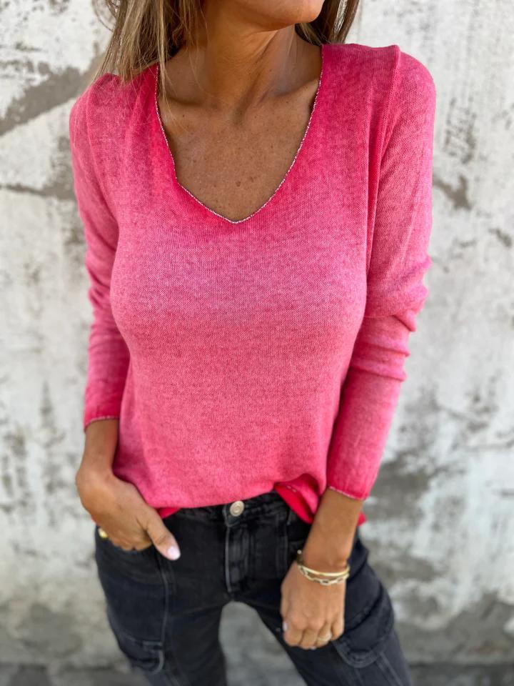 Casual V-neck Thin Top