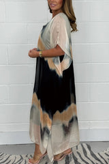 Women's long Chiffon Maxi Dip Dye Dress