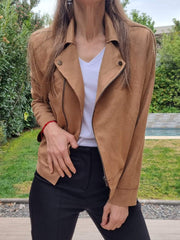 Women's Casual Suede Cropped Jacket