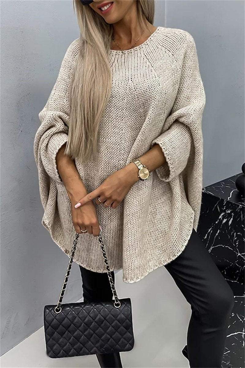 Women's Sweater Cape Poncho Style Fashion Knitted Shawl Sweater