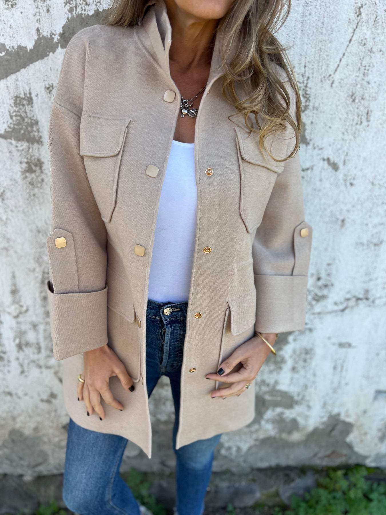 Women's Lapel Long Sleeve Casual Jacket