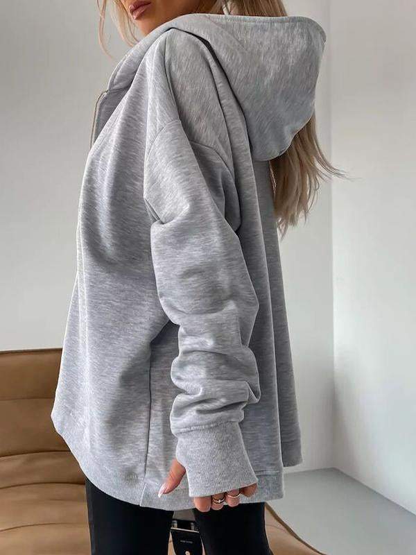 Women's Hooded Half-zip Long-sleeved Casual Sweatshirt