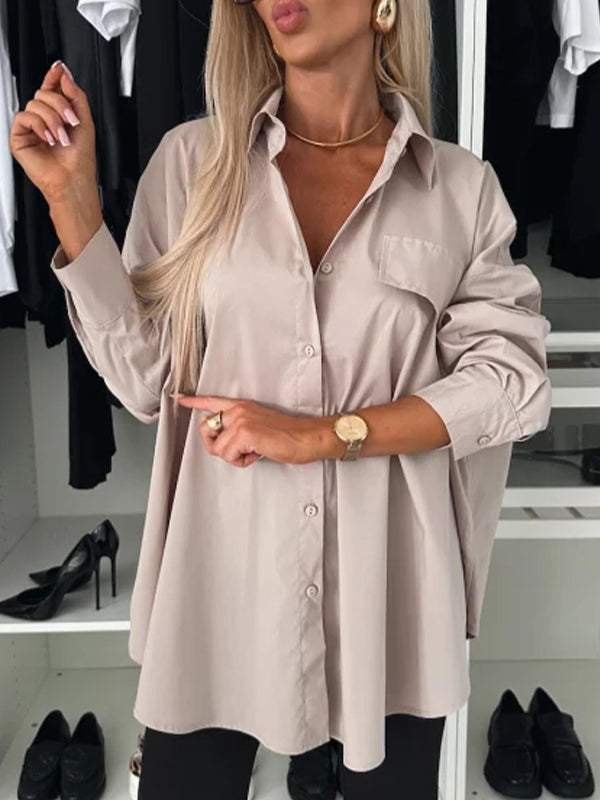 Women's Lapel Long Sleeve Casual Shirt