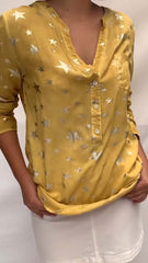 Women's Casual Star Print Sequin Pocket Long Sleeve Top