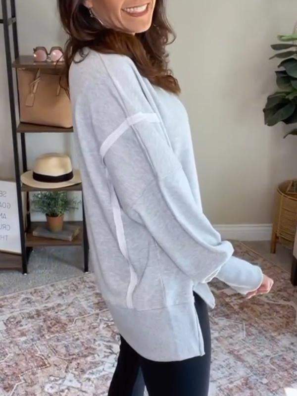 Women's Casual Round Neck Long Sleeve Top