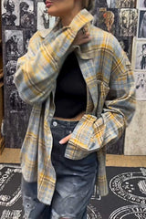 Women's Casual Loose Plaid Shirt Jacket