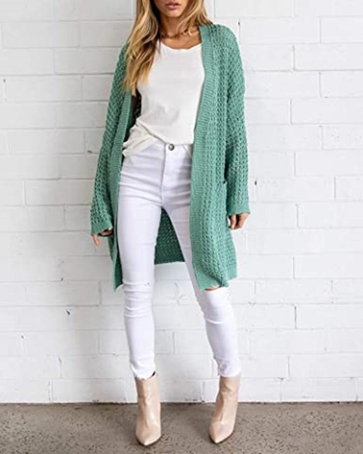 Women's Autumn and Winter Solid Color Loose Cardigan