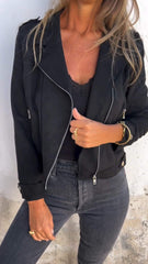 Lapel Zip Fashion Jacket