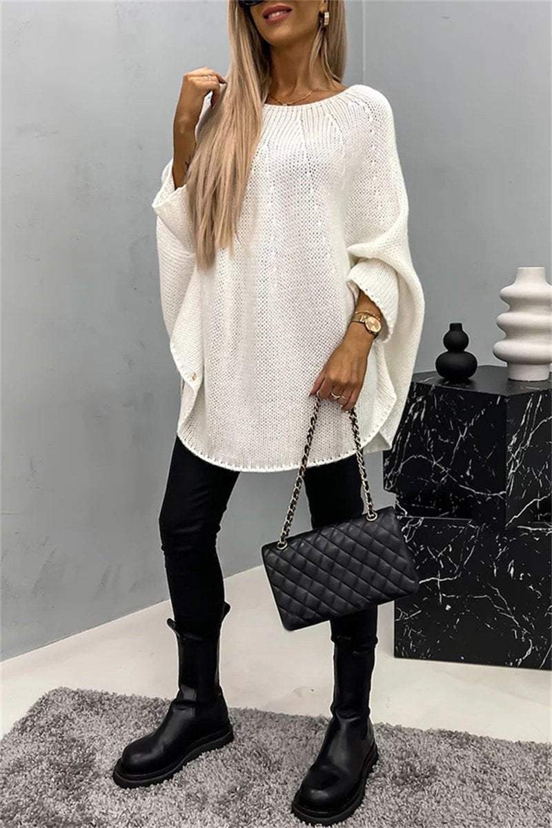 Women's Sweater Cape Poncho Style Fashion Knitted Shawl Sweater