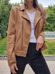 Women's Casual Suede Cropped Jacket